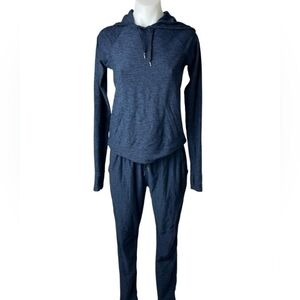 Outdoor Voices CloudKnit Hoodie Sweatpants Heather Gray Soft Womens L Set